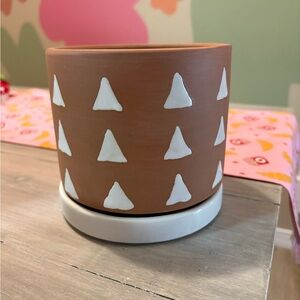 West Elm Triangle Patterned 5” Ceramic Planter